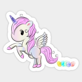 Easter Unicorn Pegasus Egg Poop Sticker